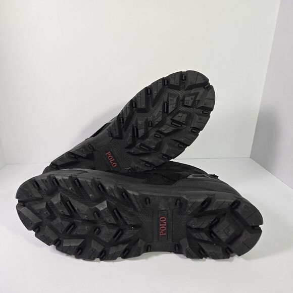 Polo Ralph Lauren Oslo Low Hydroguard Waterproof Leather Boots Black Mens 14 D - Picture 5 of 6